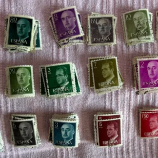 LOTE 231 SELLOS JUAN CARLOS FRANCO 1 1,5 2 3 5 6 7 8 10 12 PESETAS 60 70 80 CTS AQUITIENESLOQUEBUSCAS.COM