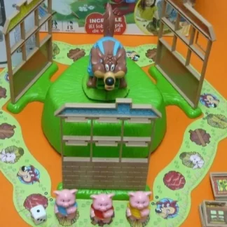 JUEGO DE MESA NIÑOS LOS TRES CERDITOS CONSTRUYE TU CASA ANTES DE QUE EL LOBO AQUITIENESLOQUEBUSCAS.COM