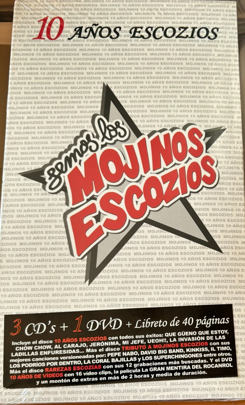 PACK 3 CDS + DVD MOJINOS ESCOZIOS 10 AÑOS ESCOZIOS SEALED AQUITIENESLOQUEBUSCAS.COM