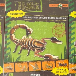 LOTE 3 PUZZLES DE MADERA 3D HOLZ PUZZLE MOSES SKORPION GOTTESANBETERIN AMEISE SEALEDS AQUITIENESLOQUEBUSCAS.COM